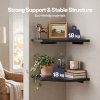 Levede 2 Pack Floating Corner Shelves Cable Cut-Out Wall Mounted Storage Black