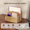 Toque 4-Slot Bamboo Letter File Rack Desktop Document Organizer Mail Sorter