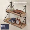 Levede Solid Floating Shelves Wall Mounted Hanging Shelf Set of 2 Rustic 40cm
