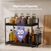 Levede Bathroom Organiser Countertop 2 Tier Perfume Skincare Storage Shelf Black