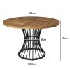Levede Round Dining Table for 4-6 People 30mm MDF Metal Base Kitchen Brown
