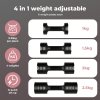 Centra A Pair Of 1KG To 2.5KG Adjustable Dumbbells With Metal Weight Black
