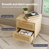 Levede Bedside Table Rattan 2 Pack Drawers Nightstand End Table Bedroom Bamboo