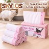 Skylos Cat Litter Bags for Robot Litter Box Drawstring 120 Pack HDPE Pink