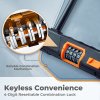 Bike Lock Combination, D Lock with Cable, 4 Digit Alloy Steel, Black Orange