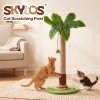 Skylos Cat Scratching Post Palm Tree Cat Scratcher With Brush Toy Indoor Green