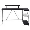 Levede L-Shaped Gaming Desk Computer Table with RGB Lights Power Outlets 132.5CM