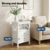 Levede Bedside Table Wood Nightstand Cabinet 2 Storage Drawers Open Shelf White