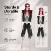 Yezi Halloween Skeleton Life Size Pirate Decor 166cm PE Plastic White