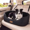 Skylos Dog Car Seat Large Booster Bed for Cars Travel SUV Black Soft Oxford