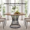 Levede Round Dining Table for 4-6 People 30mm MDF Metal Base Kitchen Brown
