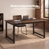 Levede Dining Table 4-6 Seater Retro Kitchen Adjustable Foot for Home Walnut