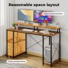 Levede Gaming Desk Computer Table with Monitor Shelf Power Outlets RGB Light