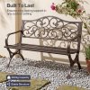 Levede Garden Bench,Outdoor Bench,300kg Metal,Floral Pattern Bronze