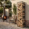 Levede Firewood Rack Steel Outdoor Storage Log Holder Fireplace 40 x 25 x 150cm