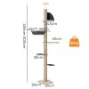 Skylos Floor to Ceiling Cat Tree Adjustable Height 206-300cm 6-Tier Cat Tower