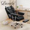 Levede Office Desk Chair Big and Tall for Heavy People with Footrest PU Black