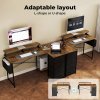 Levede Gaming Desk L Shaped with USB Charging Port Power Outlet Walnut Color
