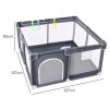 Dekko Baby Playpen 127x127cm Play Mat with 50 Ocean Balls Safe Easy Storage Grey