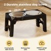 Skylos Elevated Dog Bowls 2 Stainless Steel Bowls and 1 Slow Feeder Bowl