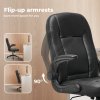 Ergonomic Office Computer Chair PU Leather Swivel Recliner with Flip-Up Armrests