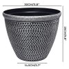 TOQUE 2PCS Plastic Garden Plant Pots 30cm Round Outdoor Planters Drainage Holes