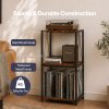 Levede Retro Record Player Stand 3 Tier Storage for Vinyl Records Brown