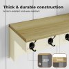 Levede Coat Rack Wall Mounted Shelf 7 Double Hooks Storage Entryway Hallway