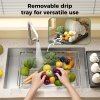 Toque Dish Drainer Drying Rack Stainless Steel Plate Cutlery Holder Drip Tray