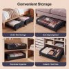 Levede Under Bed Storage Boxes with Lids, 46L x2, Rolling, Black, Oxford