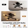 EMITTO Semi Flush Mount Ceiling Light Fixture Matte Black 4 Light E27 Socket