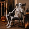 Yezi Halloween Skeleton Life Size 185cm Posable Joints Haunted House Patio White