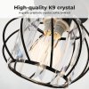Emitto Crystal Ceiling Light Semi Flush Mount Chandelier Modern Hallway Black