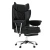 Levede Office Desk Chair Big and Tall for Heavy People with Footrest PU Black