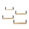Levede Wall Mounted Floating Shelves Set of 4 Rustic Display Shelf Solid Wood