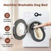 Skylos Dog Bed Luxury Soft Washable Puppy Cat Cushion Mattress Corduroy Grey L