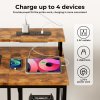 Levede Gaming Desk Computer Table with Monitor Shelf Power Outlets RGB Light