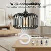 Emitto Industrial Ceiling Pendant Light Shade Black Metal Cage Lamp Shade 28.5cm