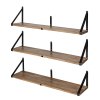 Levede Floating Shelves Wall Mounted Book Shelves for Wall Set of 3 Natural
