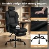 Executive Ergonomic Office Chair Suede Fabric Wide Seat 155?? Recline Footrest