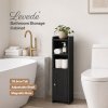 Levede Bathroom Cabinet Slim Corner Storage Adjustable Shelves PB MDF Black