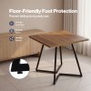 Levede dining table square dining table 80cm 25mm metal frame MDF Walnut