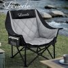 Levede Oversized Folding Camping Chair Padded with Cooler Bag Cup Holder 200KG