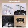 Emitto Ceiling Lights E27 Metal Cage Adjustable Heads Kitchen Fixture Black