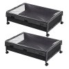 Levede Under Bed Storage Box with Lid Wheels,48L ,Metal Frame,Black