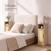 Levede Bedside Table 2 Pc Narrow Side Table Boho Rattan Storage For Bedroom Wood