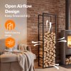 Levede Firewood Rack Steel Outdoor Storage Log Holder Fireplace 40 x 25 x 150cm