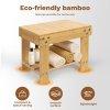Levede Bamboo Stool Footrest Bathroom 2-Tier Shower Stool Bench Shoe Rack Seat