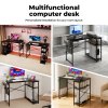 Levede L Shaped Gaming Desk with Storage Bag in Black Colour