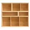 Toque 5 Pcs Bamboo Drawer Organizer Multi-Use Storage Box with Removable Divider